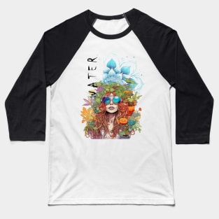 Hippie girl water element Baseball T-Shirt